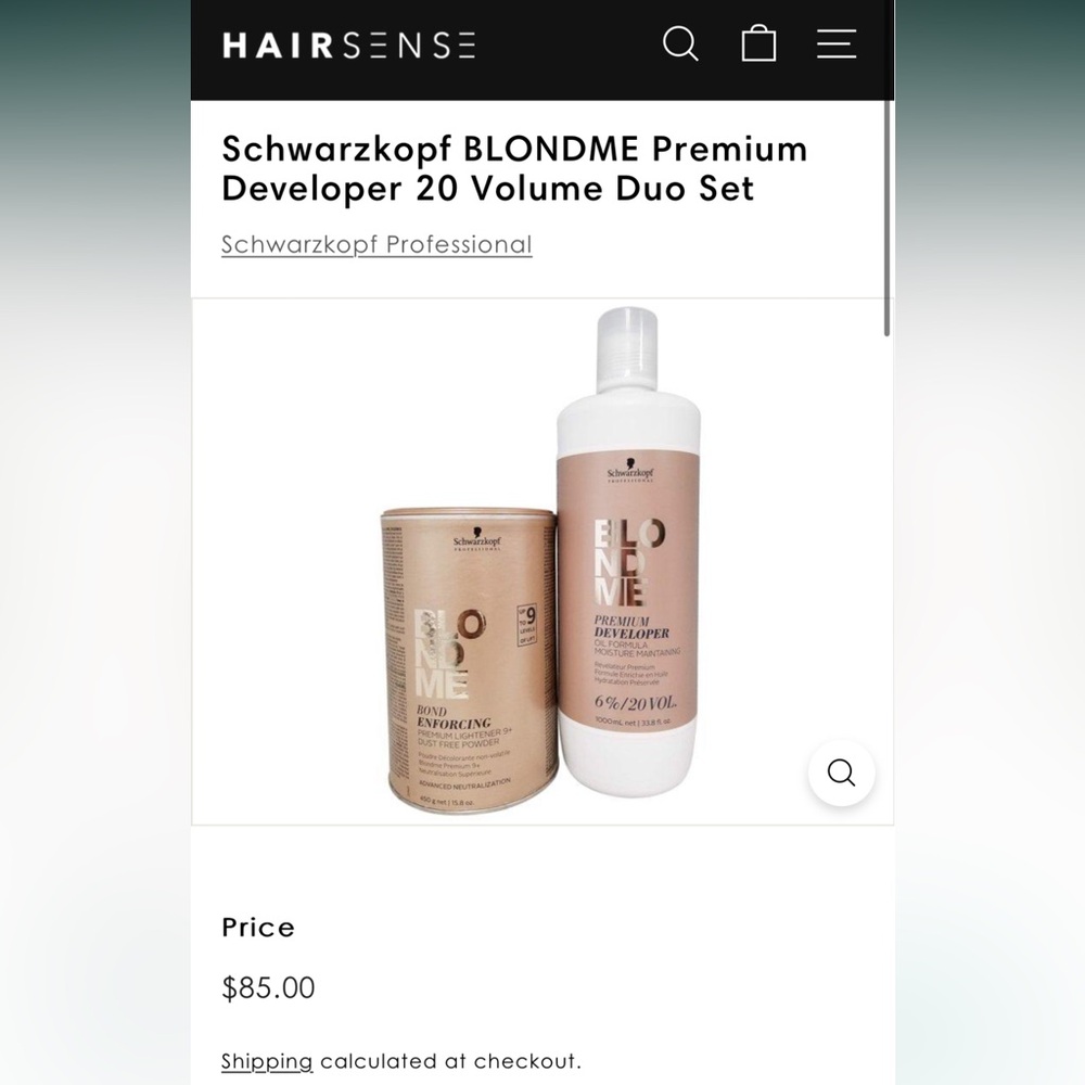 schwarzkopf BLONDME 20 vol set (powder + developer) NEVER USED!